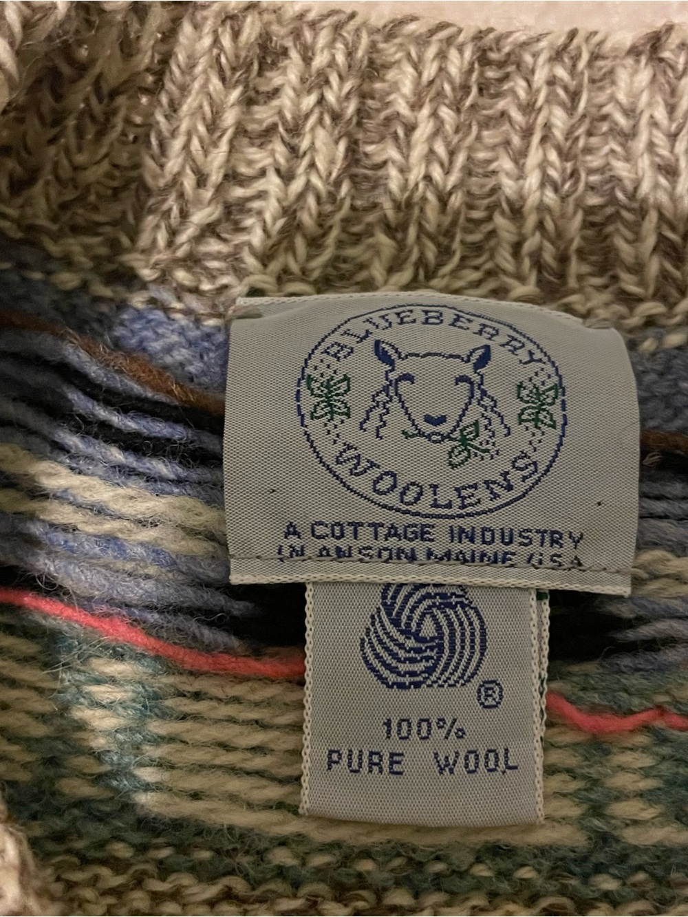 VTG Blueberry Woolens Pure Wool Farm Animal Sweater Small EUC - Picture 7 of 8